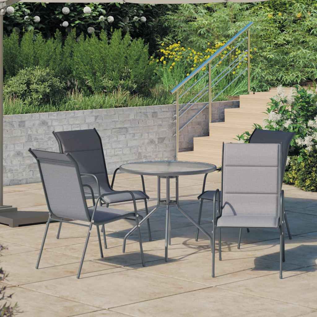 Set da Pranzo da Giardino 5 pz in Acciaio Antracite vidaXL