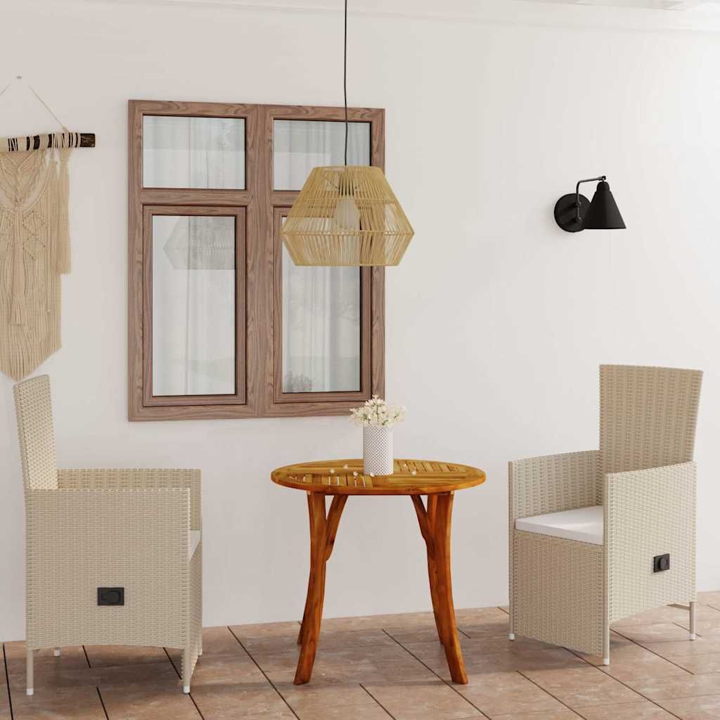 Set Mobili da Pranzo per Giardino 3 pz Beige vidaXL