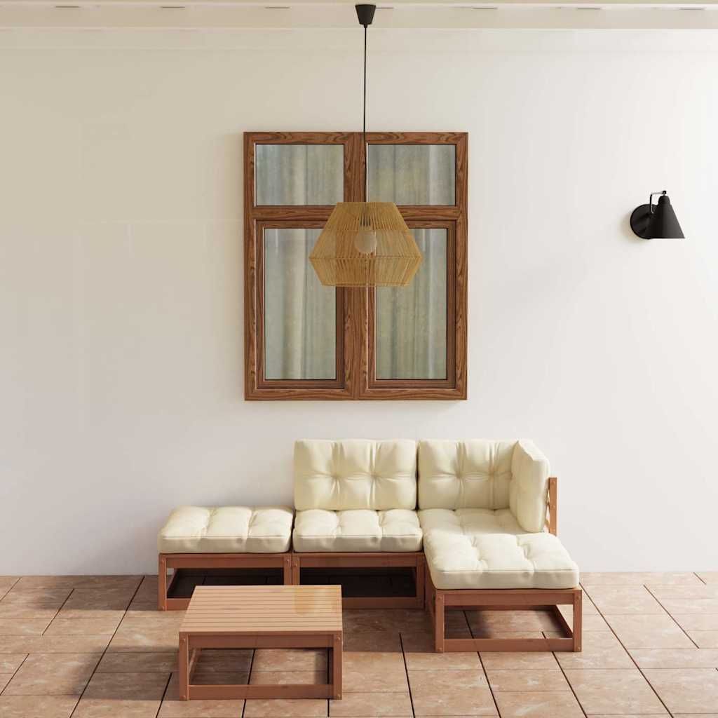 Set Divani da Giardino 5 pz con Cuscini Legno Massello Pino vidaXL