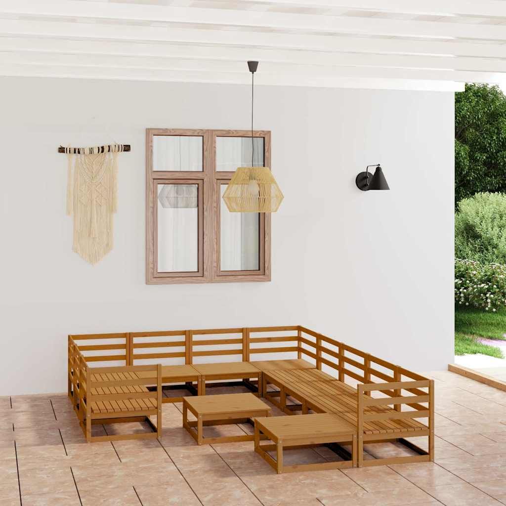 Set Divani da Giardino 12 pz in Legno Massello di Pino vidaXL
