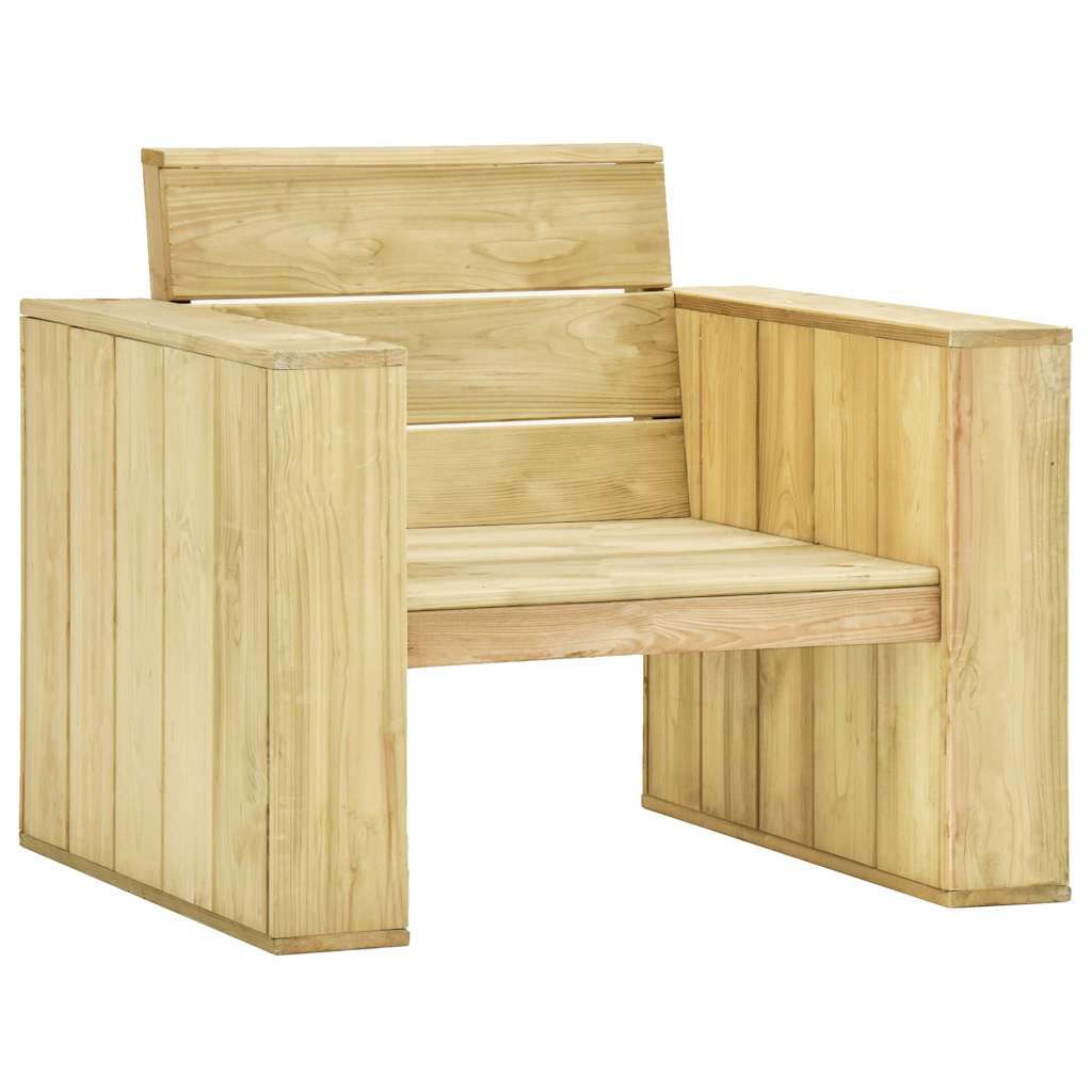 Set Divani da Giardino 3 pz con Cuscini Legno Pino Impregnato vidaXL