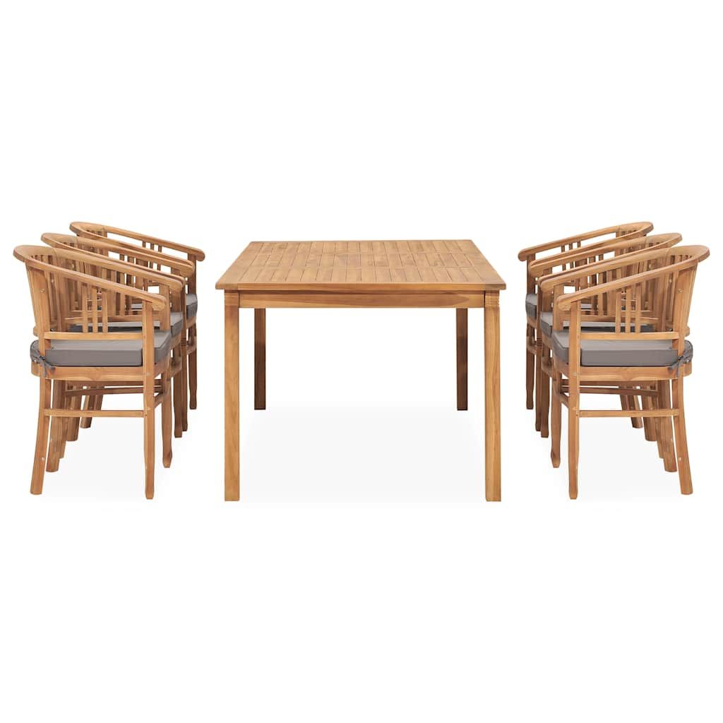 Set da Pranzo da Giardino 7 pz con Cuscini Legno di Teak vidaXL