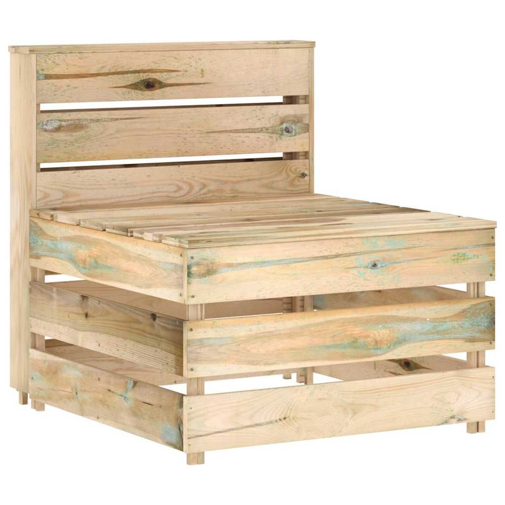 Set Salotto da Giardino 7 pz in Legno di Pino Impregnato Verde vidaXL