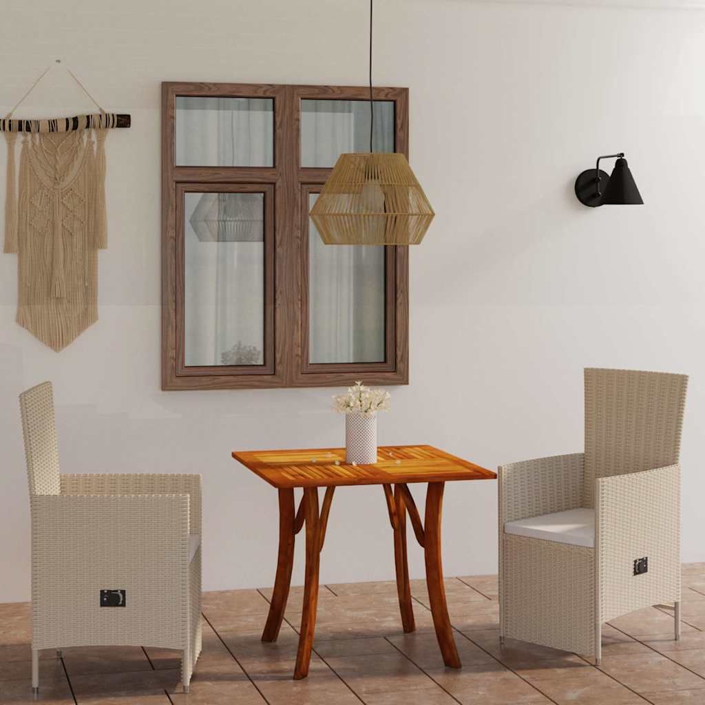 Set Mobili da Pranzo per Giardino 3 pz Beige vidaXL