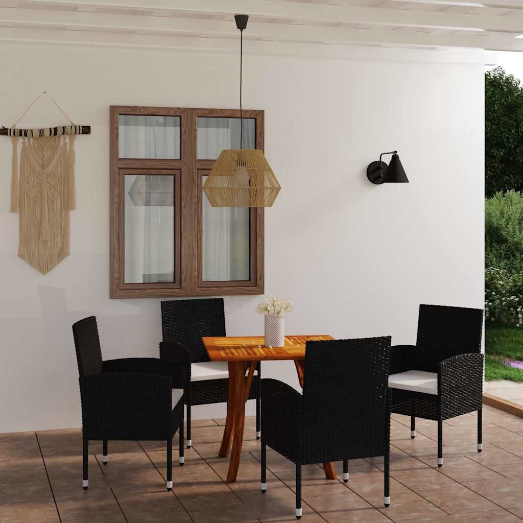 Set Mobili da Pranzo per Giardino 5 pz Nero vidaXL