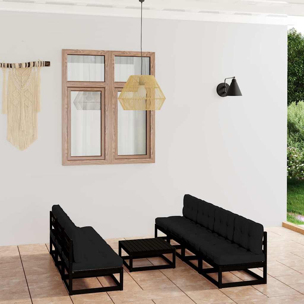 Set Divani da Giardino 8 pz con Cuscini Legno Massello di Pino vidaXL