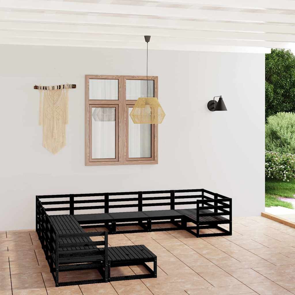 Set Divani da Giardino 11 pz in Legno Massello di Pino vidaXL