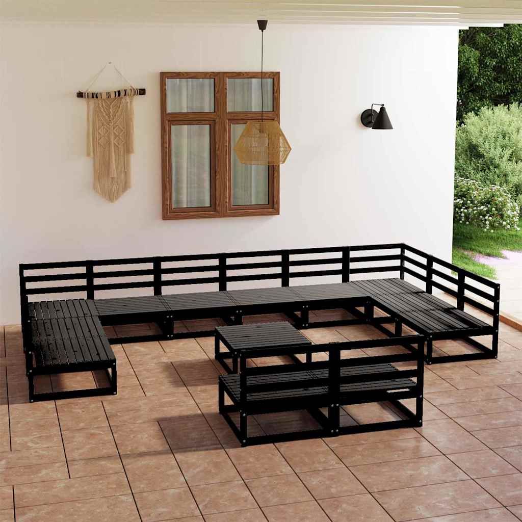 Set Divani da Giardino 13 pz in Legno Massello di Pino vidaXL