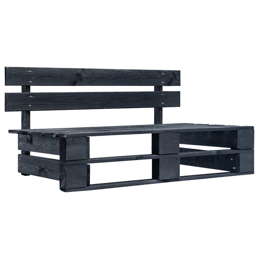 Set Divani in Pallet con Cuscini 6 pz in Pino Impregnato Nero vidaXL