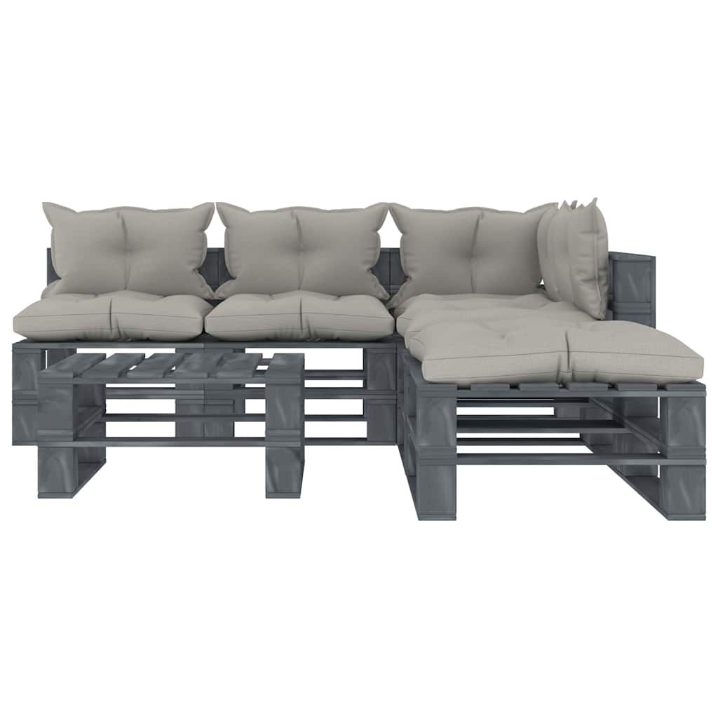 Set Divani da Giardino Pallet 6 pz con Cuscini Talpa in Legno vidaXL