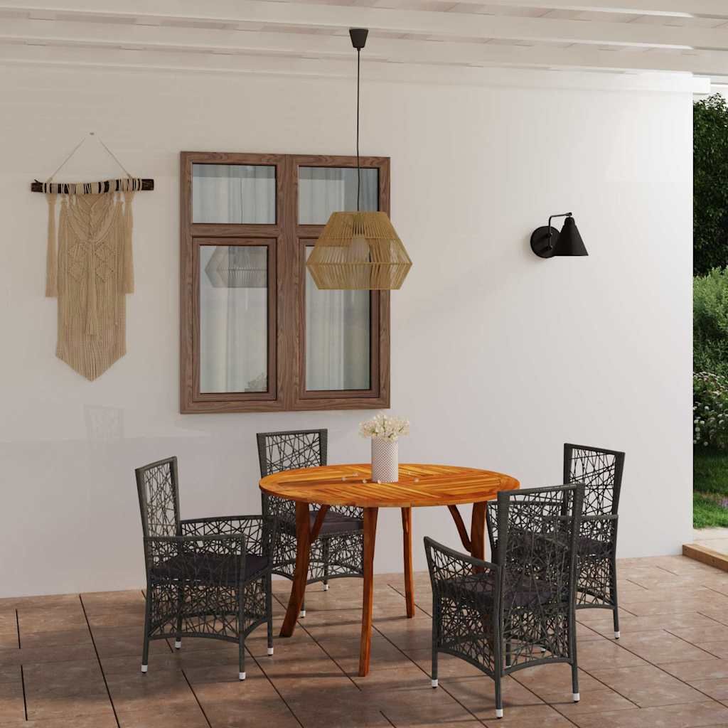 Set Mobili da Pranzo per Giardino 5 pz Nero vidaXL