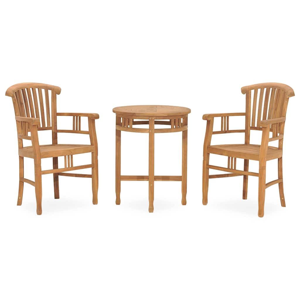 Set da Pranzo da Giardino 3 pz in Legno Massello di Teak vidaXL