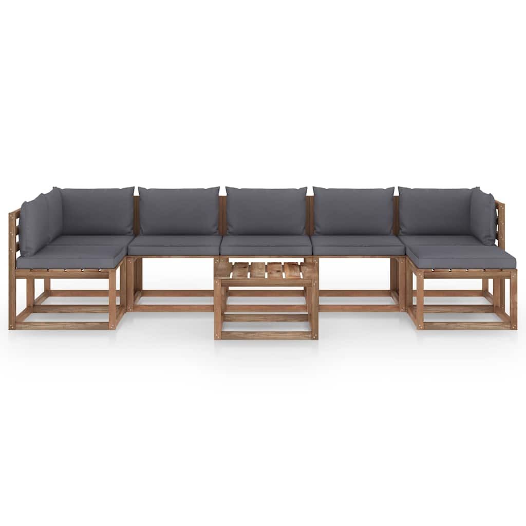 Set Salotto da Giardino 8 pz con Cuscini Antracite vidaXL