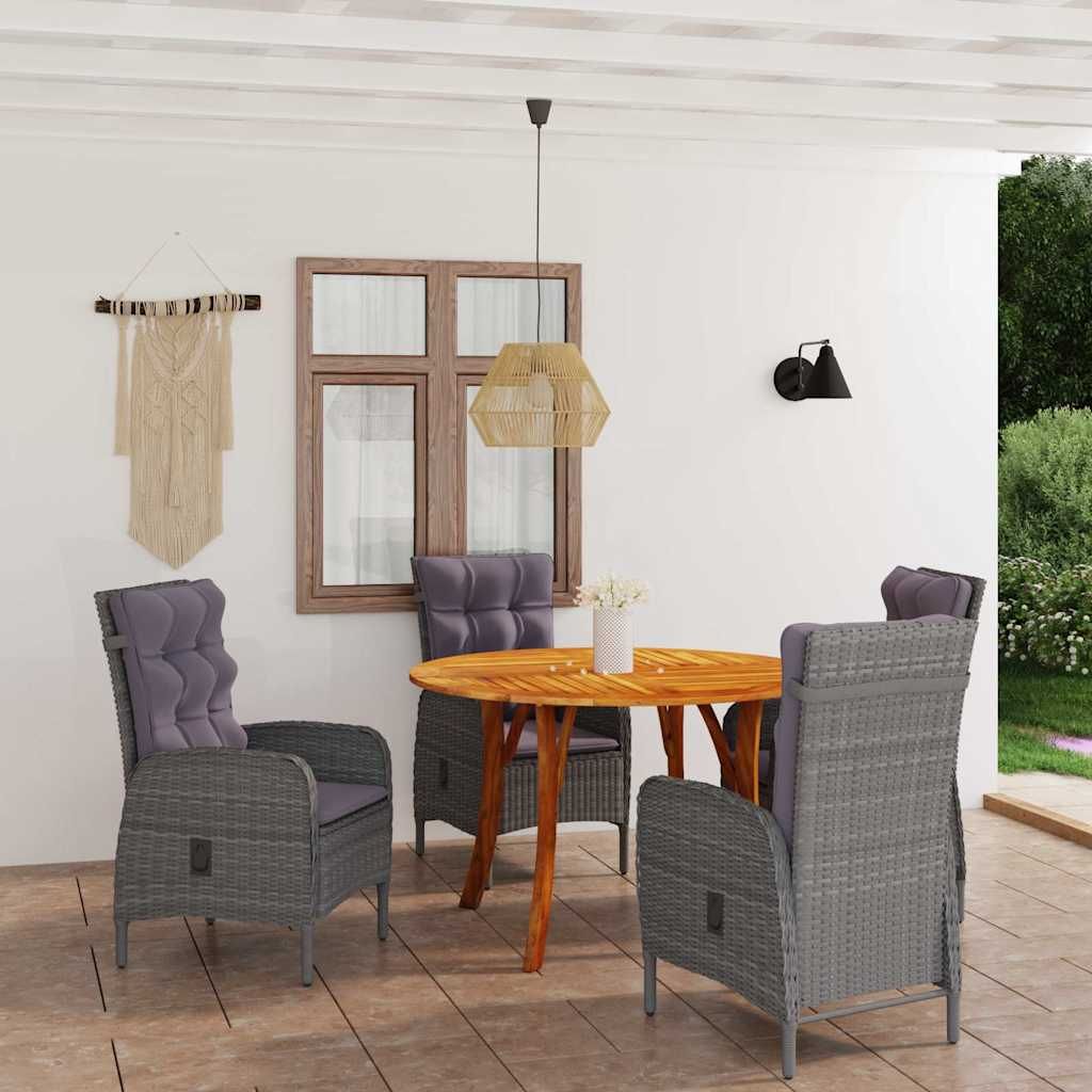 Set Mobili da Pranzo per Giardino 5 pz Grigio vidaXL
