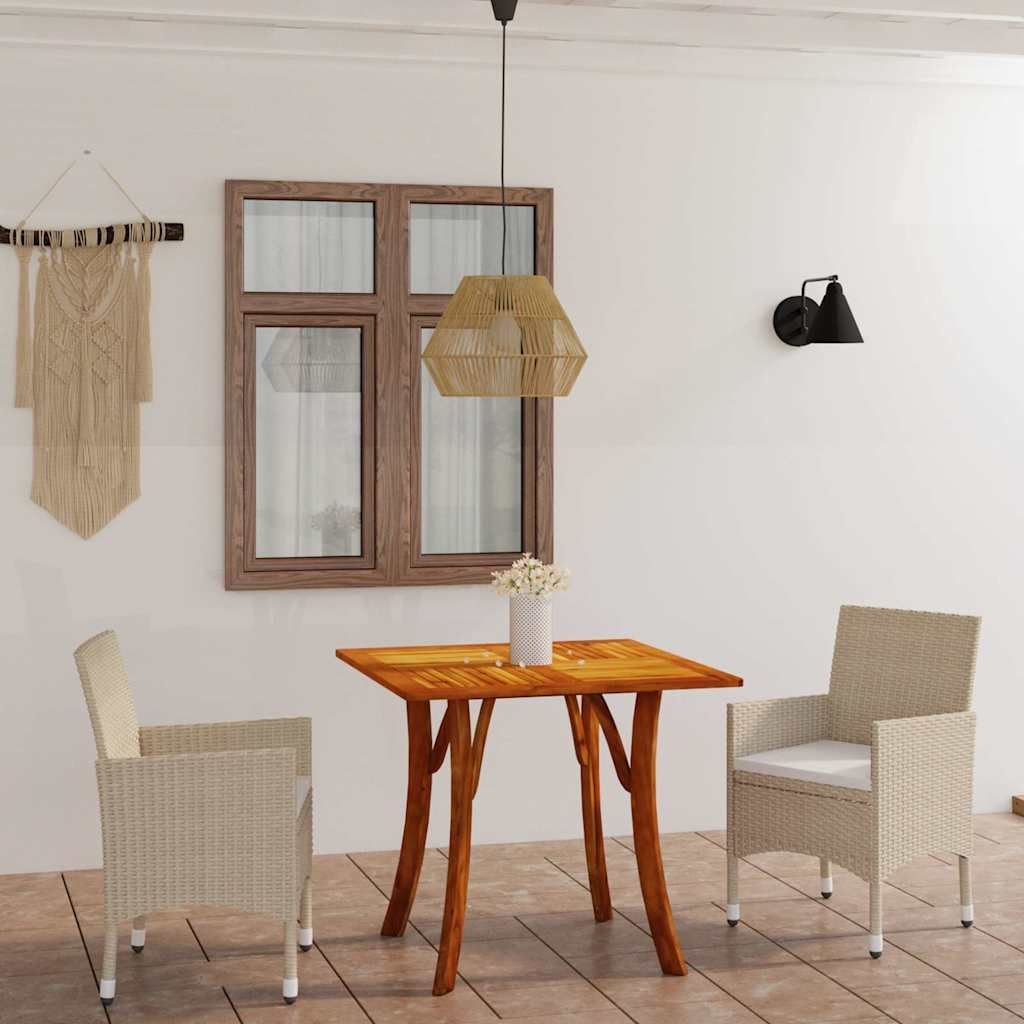 Set Mobili da Pranzo per Giardino 3 pz Beige vidaXL