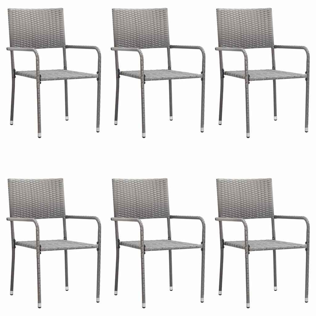 Set Mobili da Pranzo da Giardino 7 pz in Polyrattan Antracite vidaXL