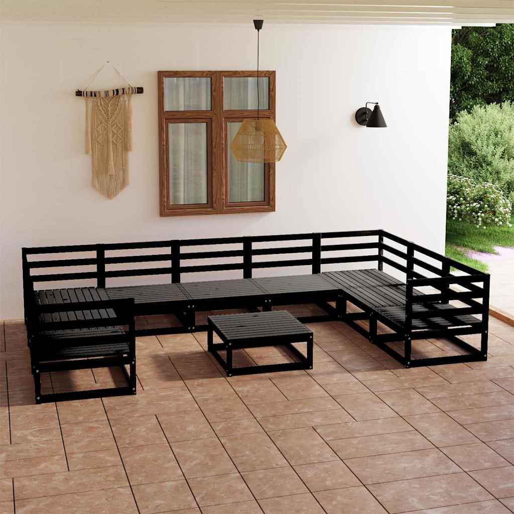Set Divani da Giardino 10 pz in Legno Massello di Pino vidaXL