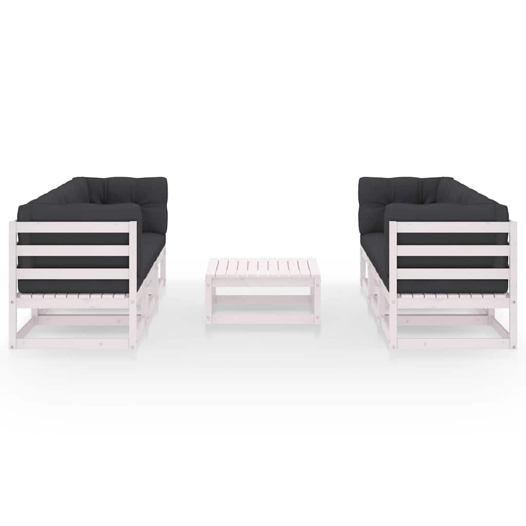 Set Divani da Giardino 7 pz con Cuscini Legno Massello di Pino vidaXL