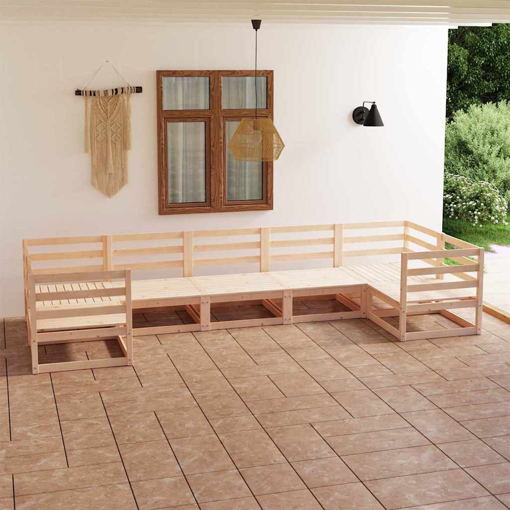 Set Salotto da Giardino 7 pz in Legno Massello di Pino vidaXL