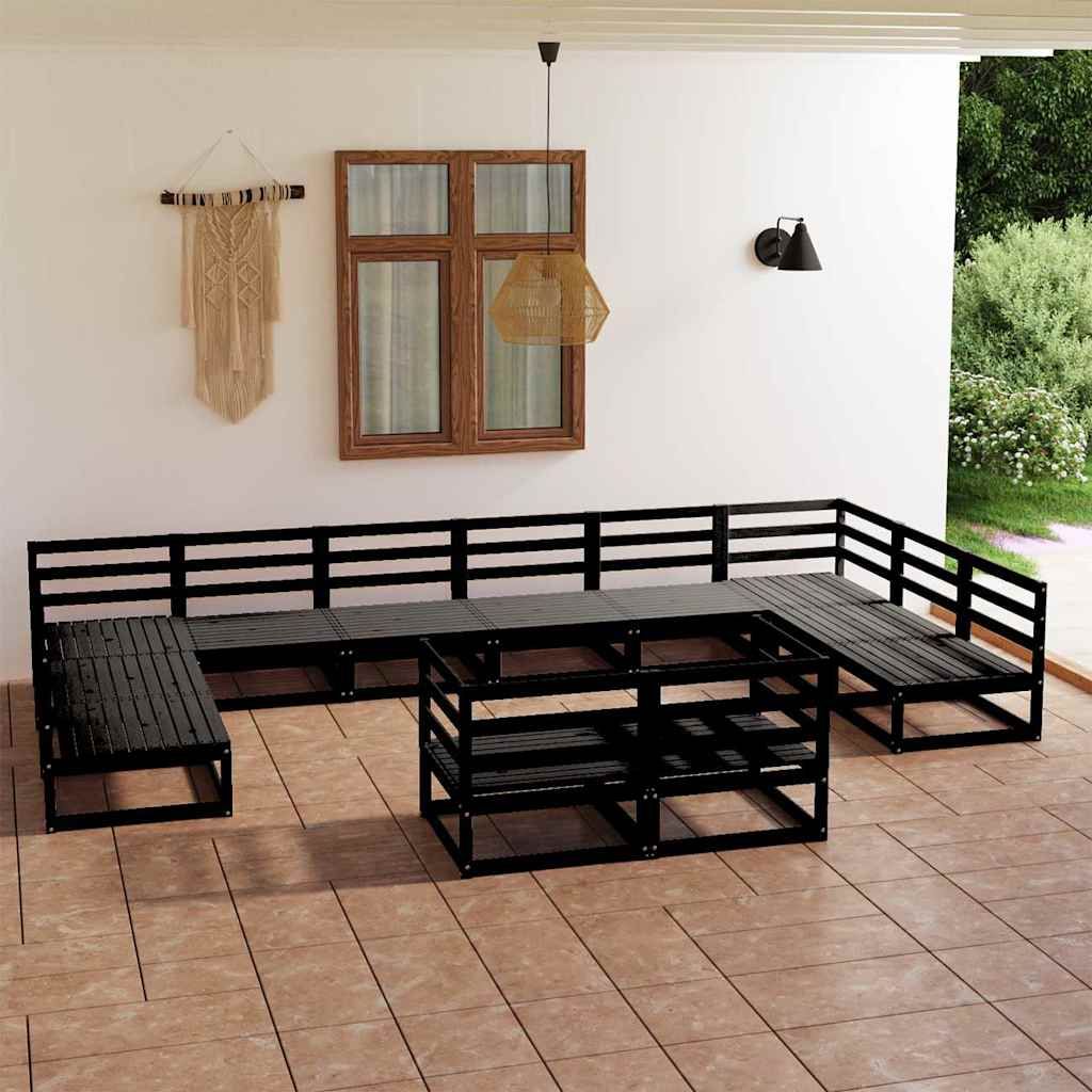 Set Divani da Giardino 12 pz in Legno Massello di Pino vidaXL