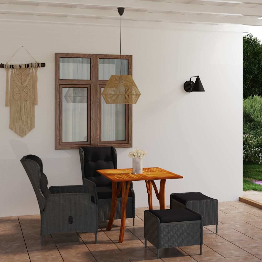 Set Mobili da Pranzo per Giardino 5 pz Grigio Chiaro vidaXL