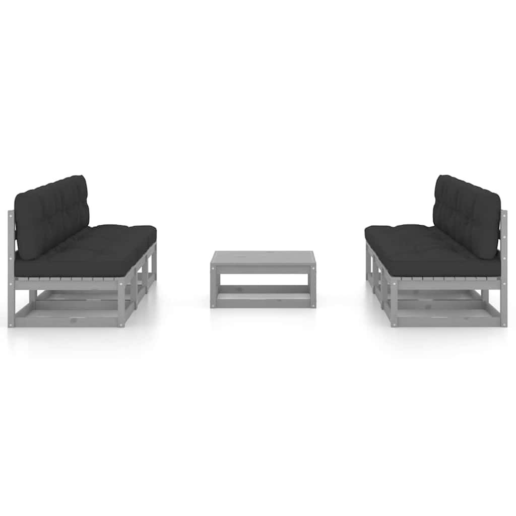 Set Divani da Giardino 7 pz con Cuscini Legno Massello di Pino vidaXL