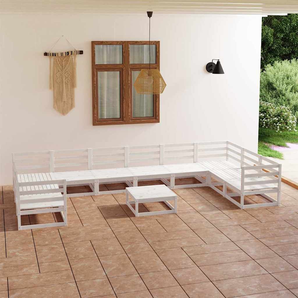 Set Divani da Giardino 11 pz in Legno Massello di Pino vidaXL