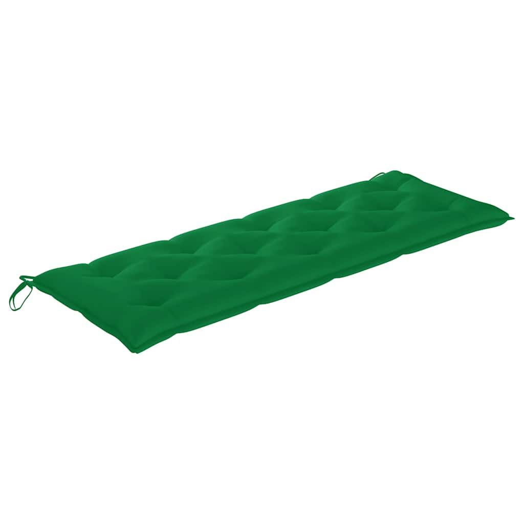 Panca da Giardino con Cuscino Verde 150 cm in Legno di Teak vidaXL