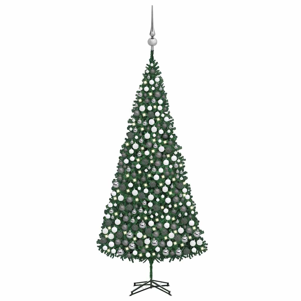 Albero di Natale Preilluminato con Palline Verde 500 cm vidaXL