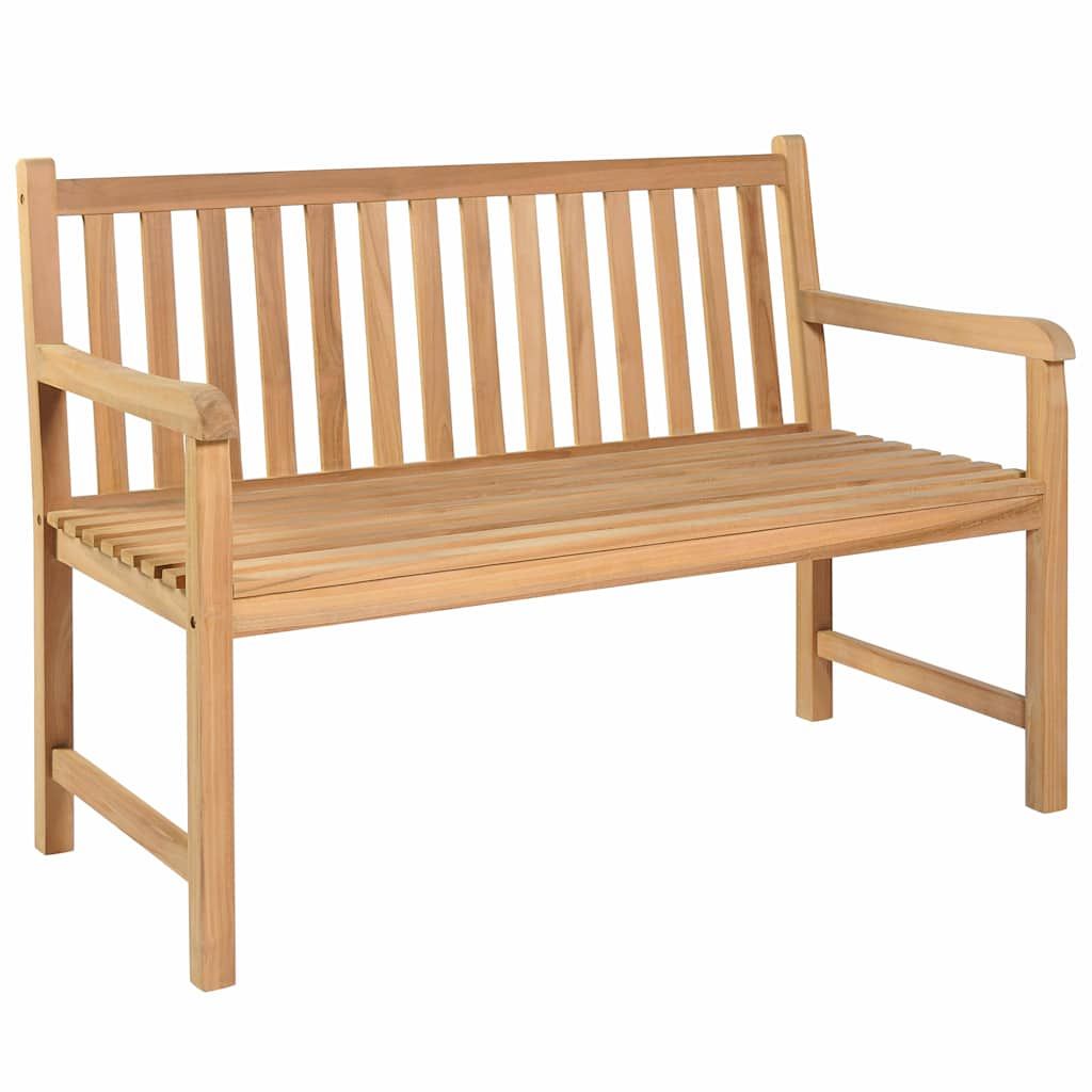 Panca da Giardino Cuscino Verde Brillante 120 cm Massello Teak vidaXL