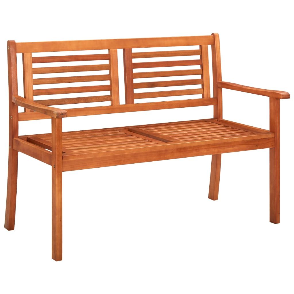 Panchina da Giardino e Cuscino 2 Posti 120cm Eucalipto Massello vidaXL