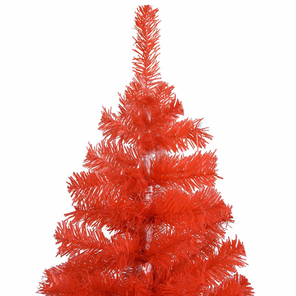 Albero di Natale Preilluminato con Palline Rosso 150 cm PVC vidaXL