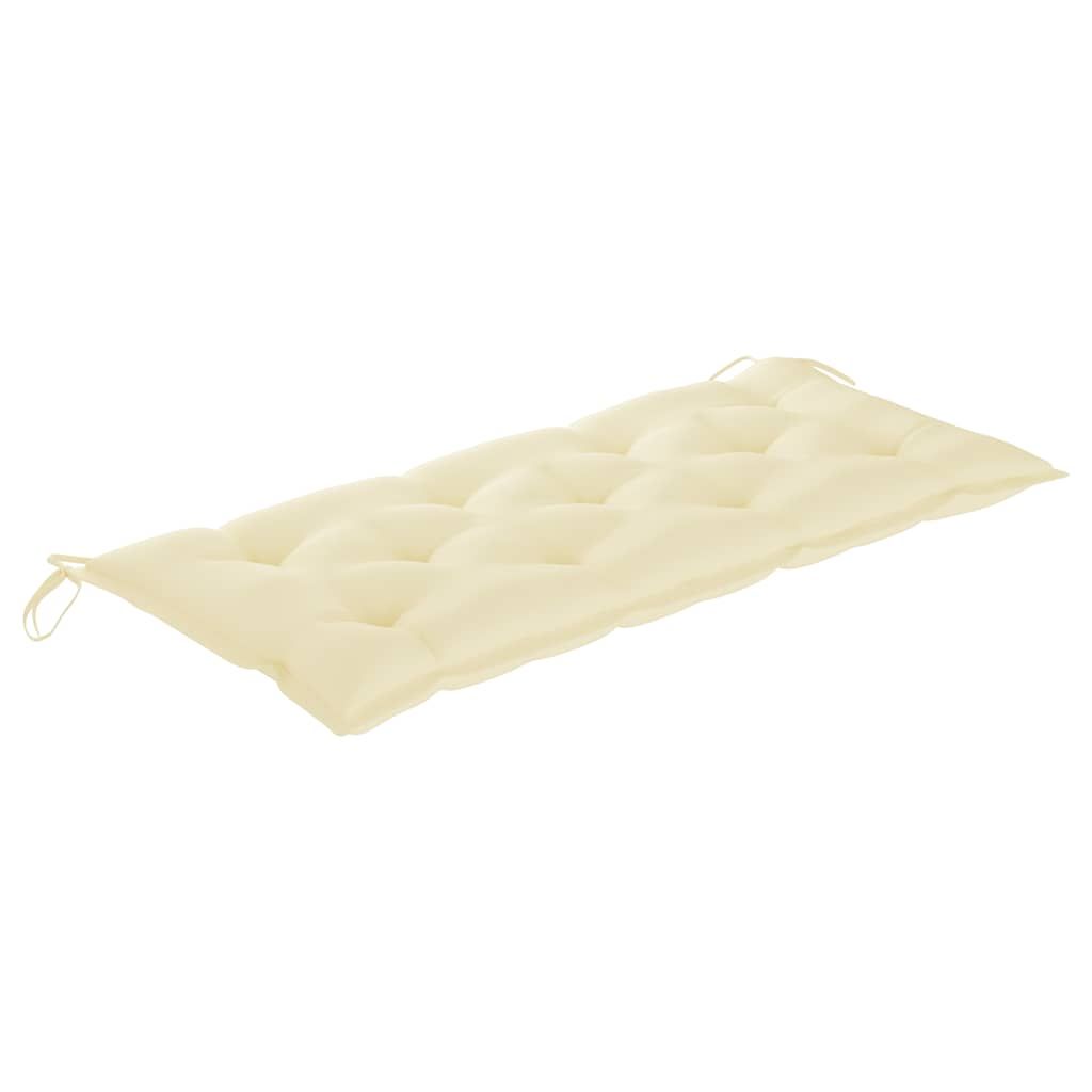 Panca da Giardino con Cuscino Bianco Crema 240 cm Legno di Teak vidaXL