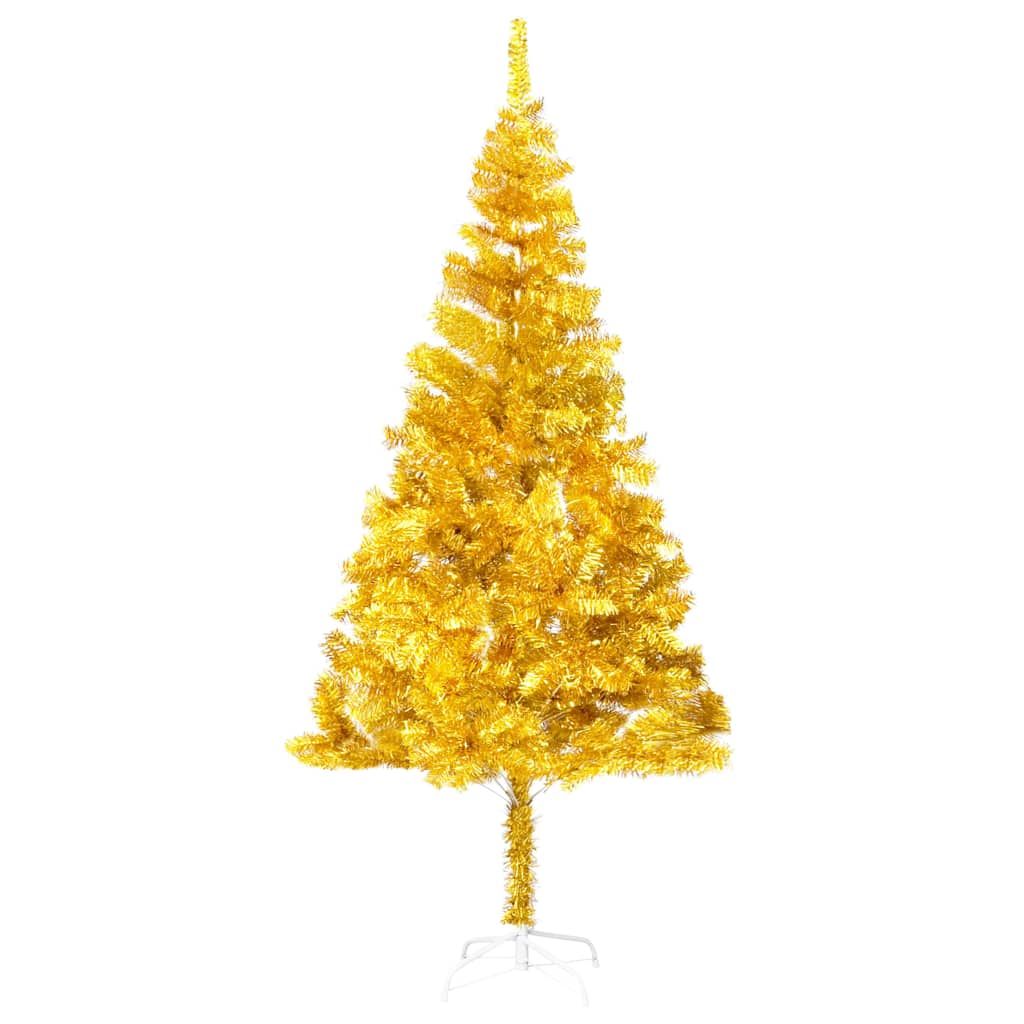 Albero di Natale Preilluminato con Palline Oro 210 cm PET vidaXL