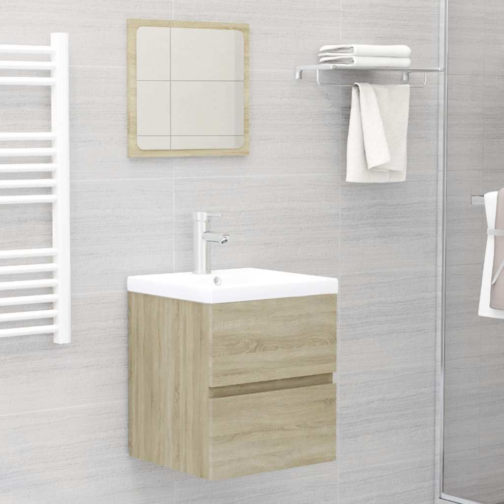 Set Mobili da Bagno Rovere Sonoma in Legno Multistrato vidaXL