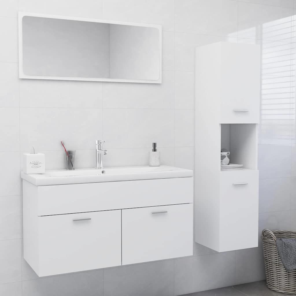 Set Mobili da Bagno Bianco in Legno Multistrato vidaXL