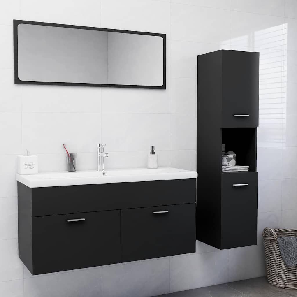 Set Mobili da Bagno Grigio in Truciolato vidaXL
