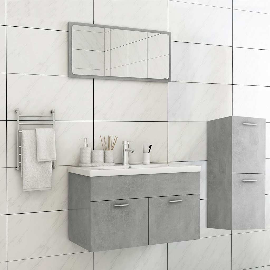 Set Mobili da Bagno Grigio Cemento in Legno Multistrato vidaXL