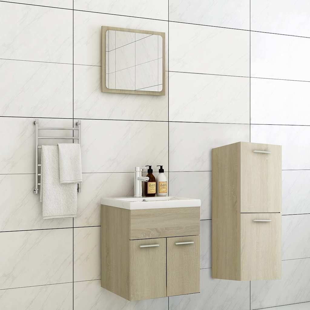 Set Mobili da Bagno Rovere Sonoma in Legno Multistrato vidaXL