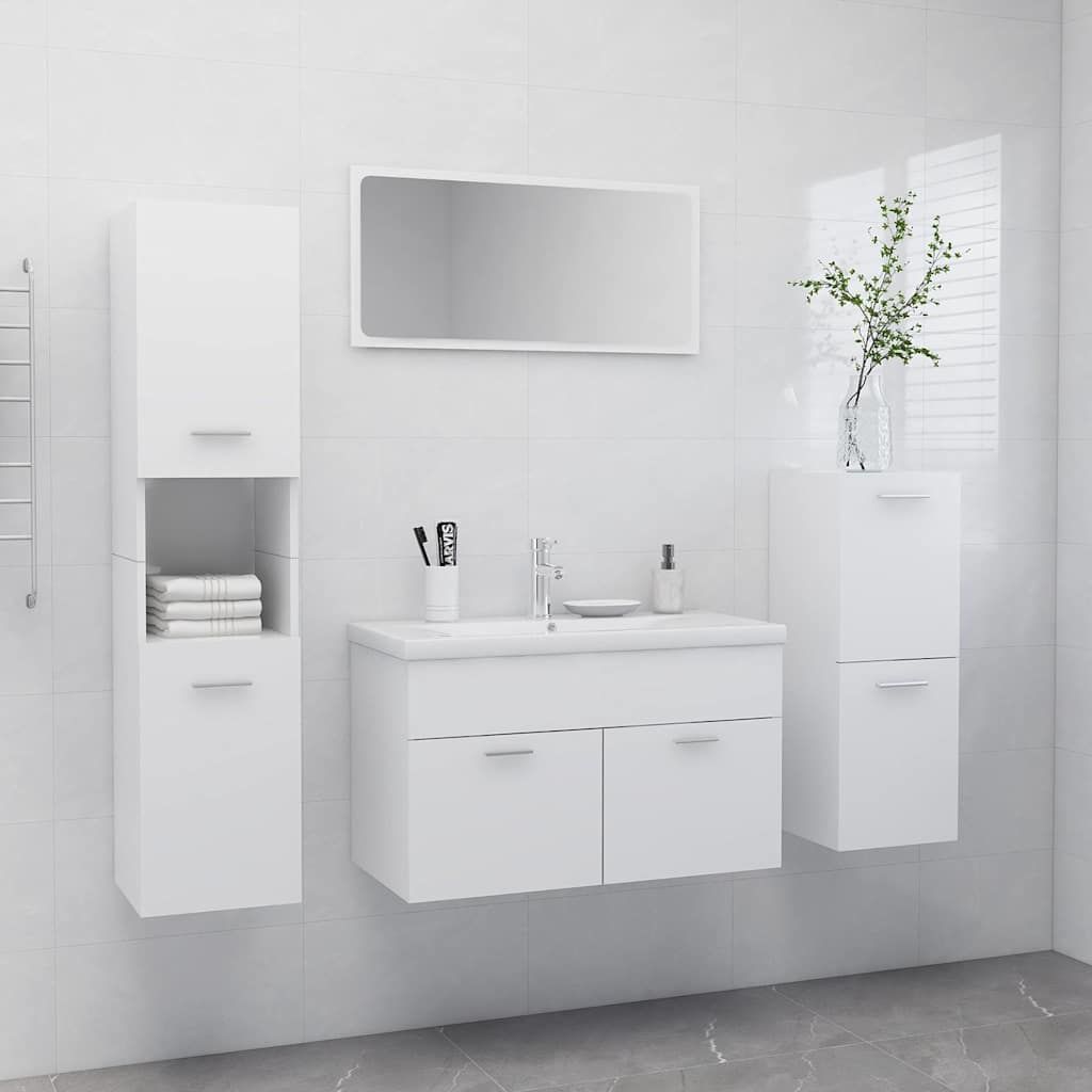 Set Mobili da Bagno Bianco in Legno Multistrato vidaXL