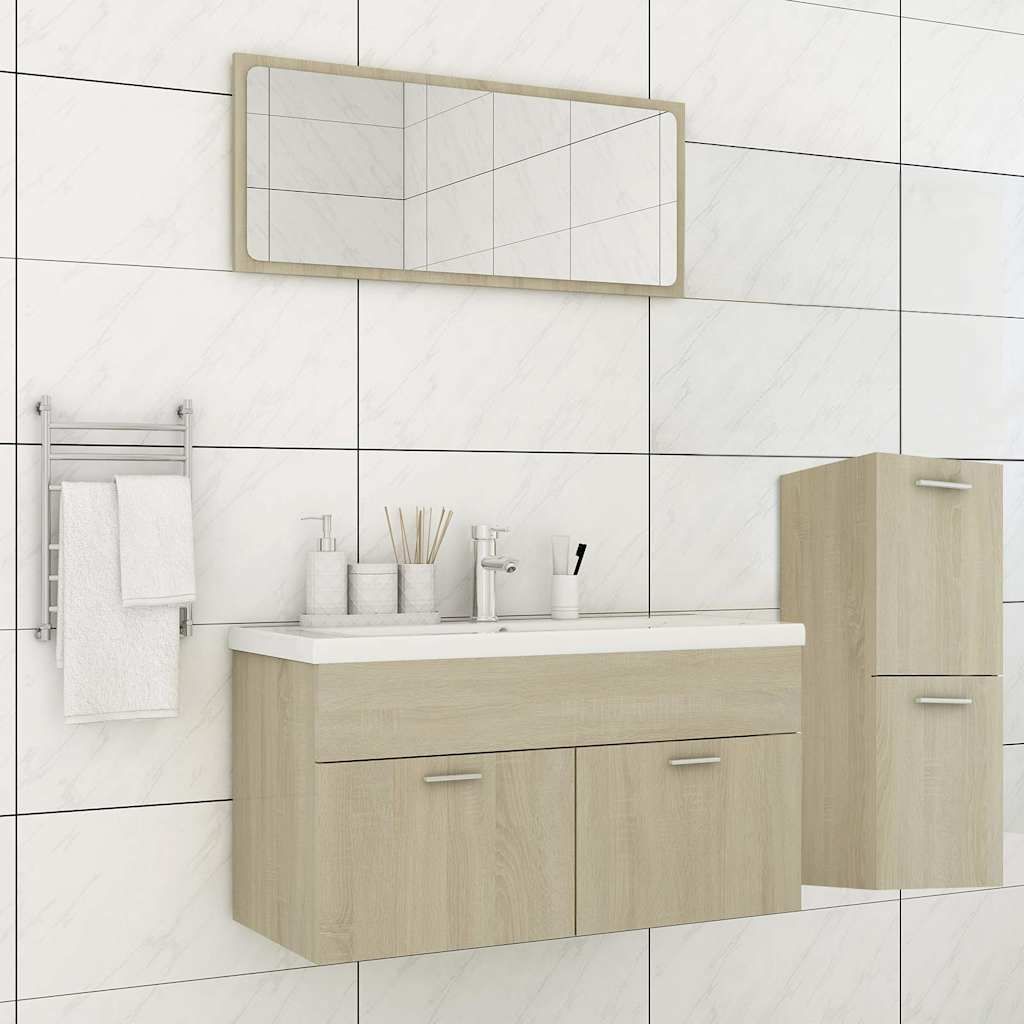 Set Mobili da Bagno Rovere Sonoma in Legno Multistrato vidaXL
