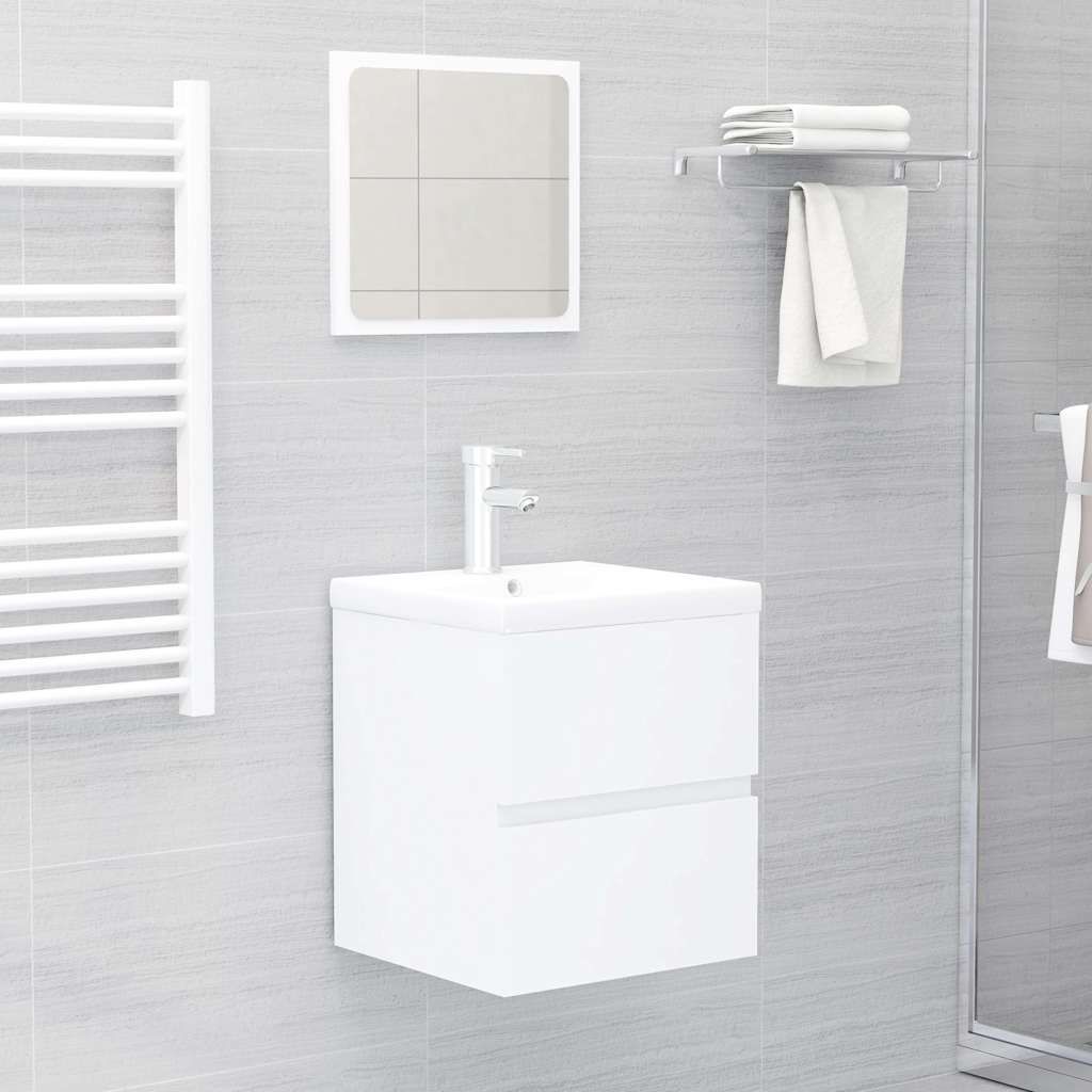Set Mobili da Bagno Bianco in Legno Multistrato vidaXL