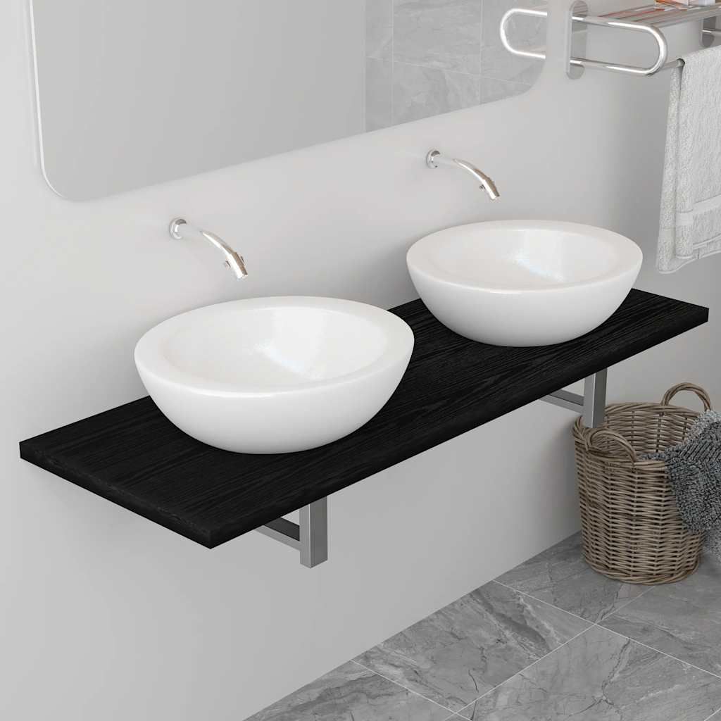 Mobile da Bagno Nero 120x40x16,3 cm vidaXL