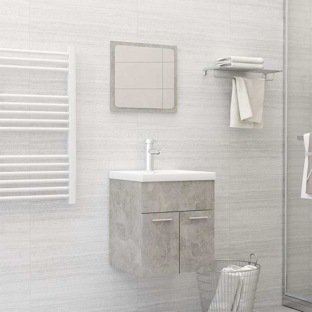 Set Mobili da Bagno Grigio Cemento in Truciolato vidaXL