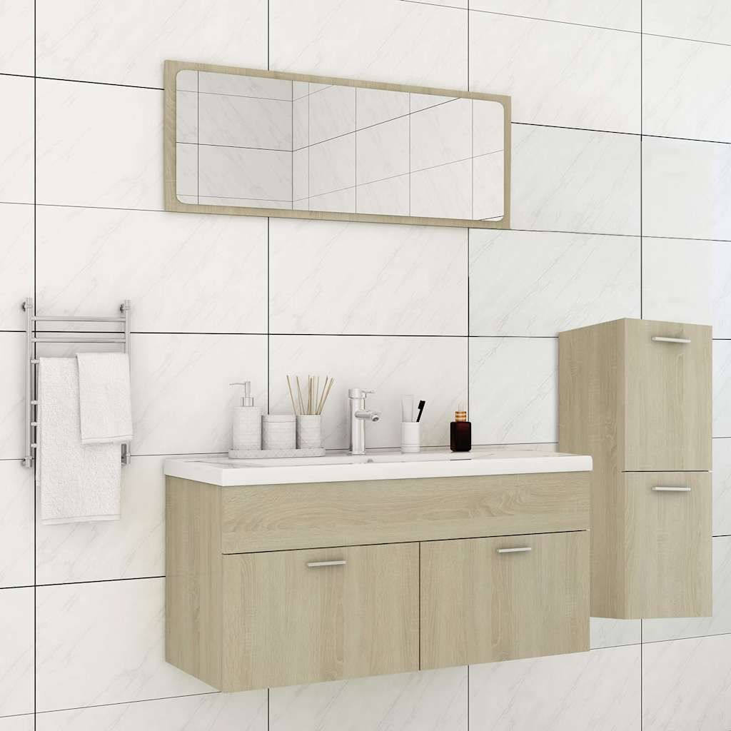 Set Mobili da Bagno Rovere Sonoma in Legno Multistrato vidaXL