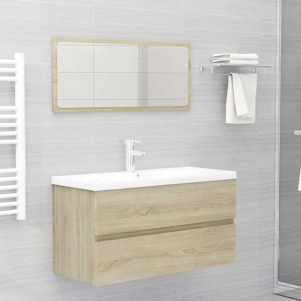 Set Mobili da Bagno Rovere Sonoma in Legno Multistrato vidaXL