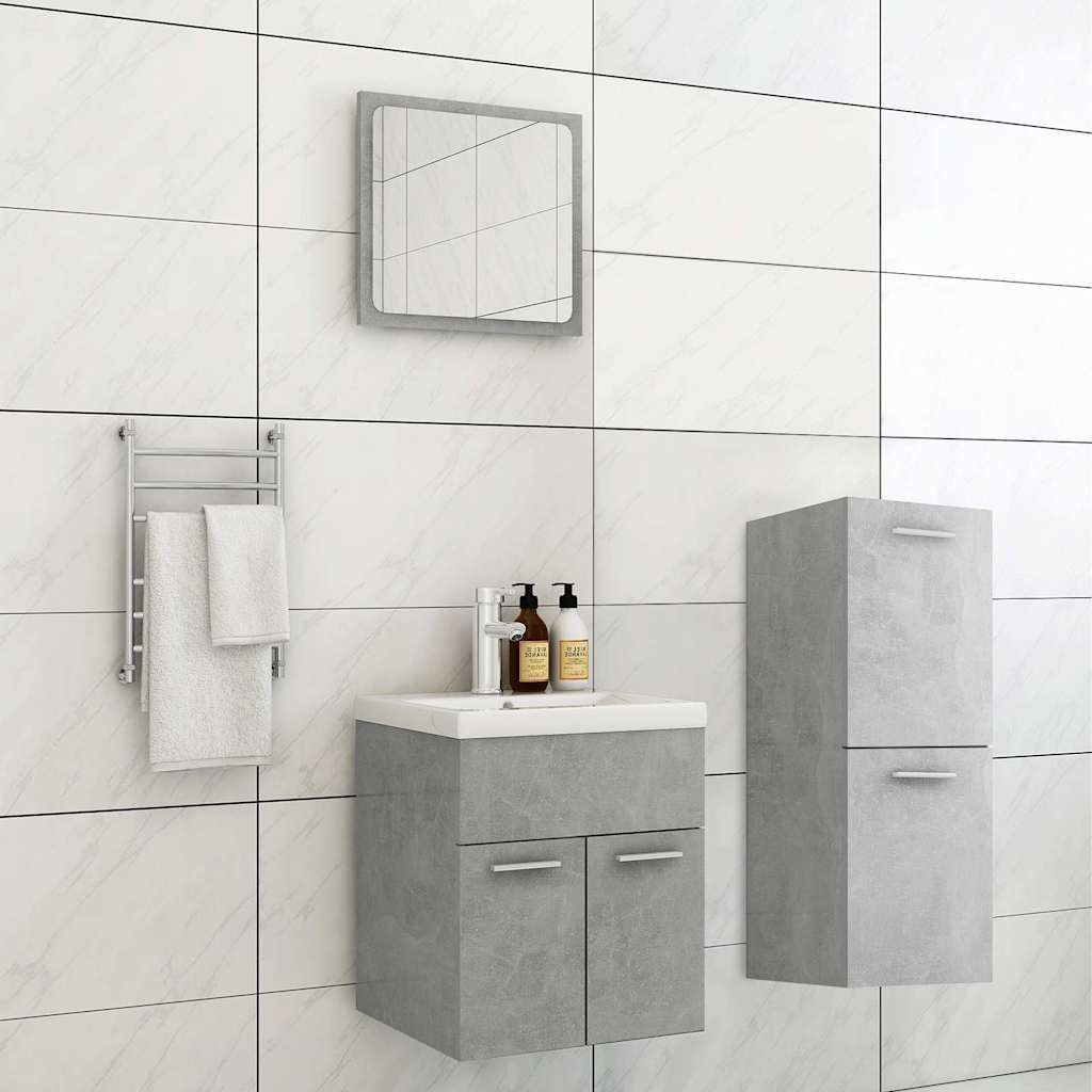 Set Mobili da Bagno Grigio Cemento in Legno Multistrato vidaXL