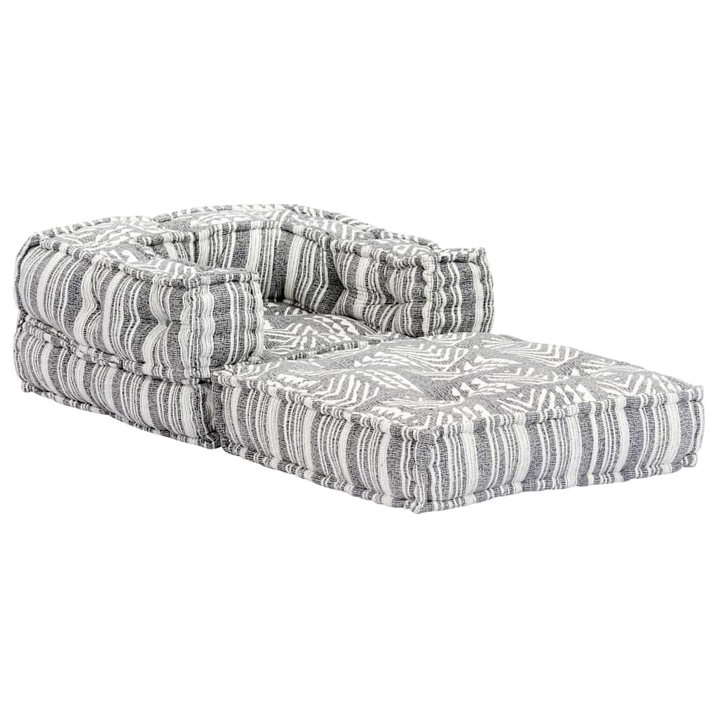 Pouf Modulare in Tessuto Grigio a Strisce vidaXL