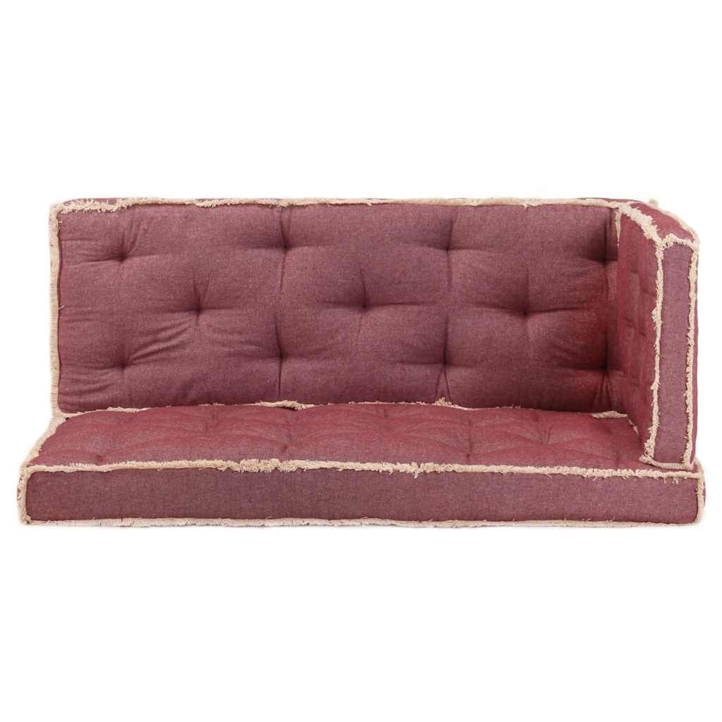 Cuscini per Divano in Pallet 3 pz Rosso Borgogna vidaXL