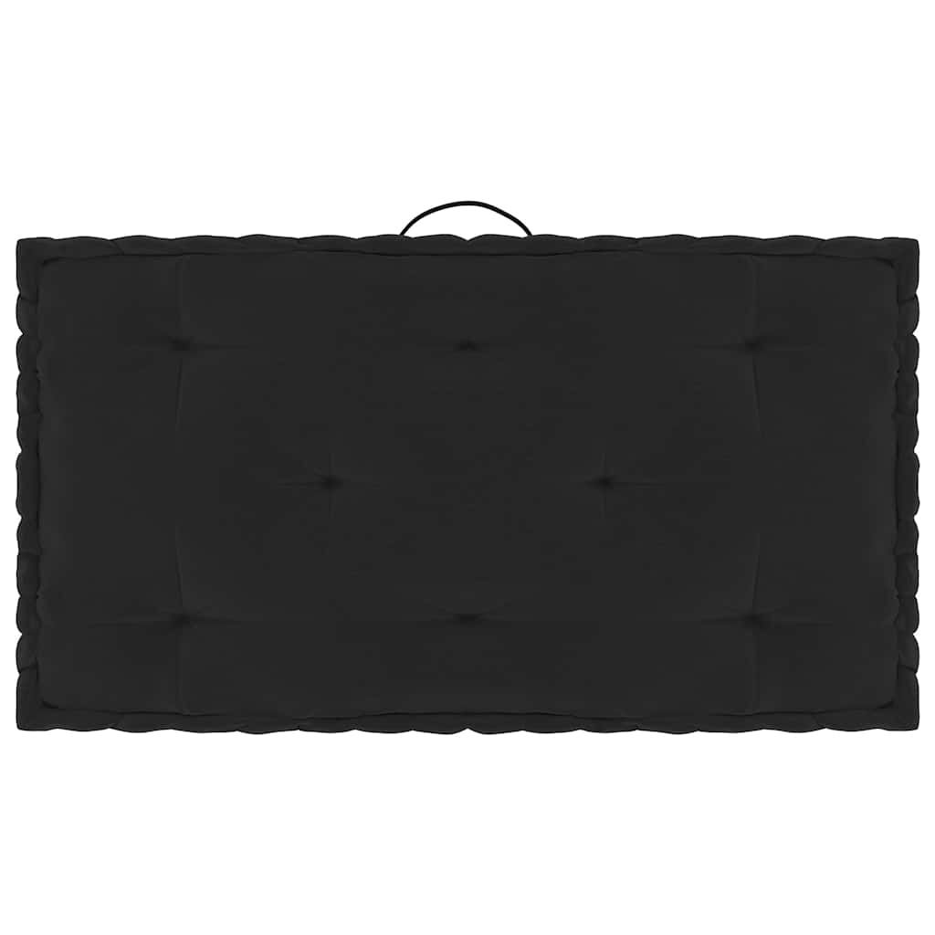 Cuscini per Pallet e Pavimento 7 pz Neri in Cotone vidaXL